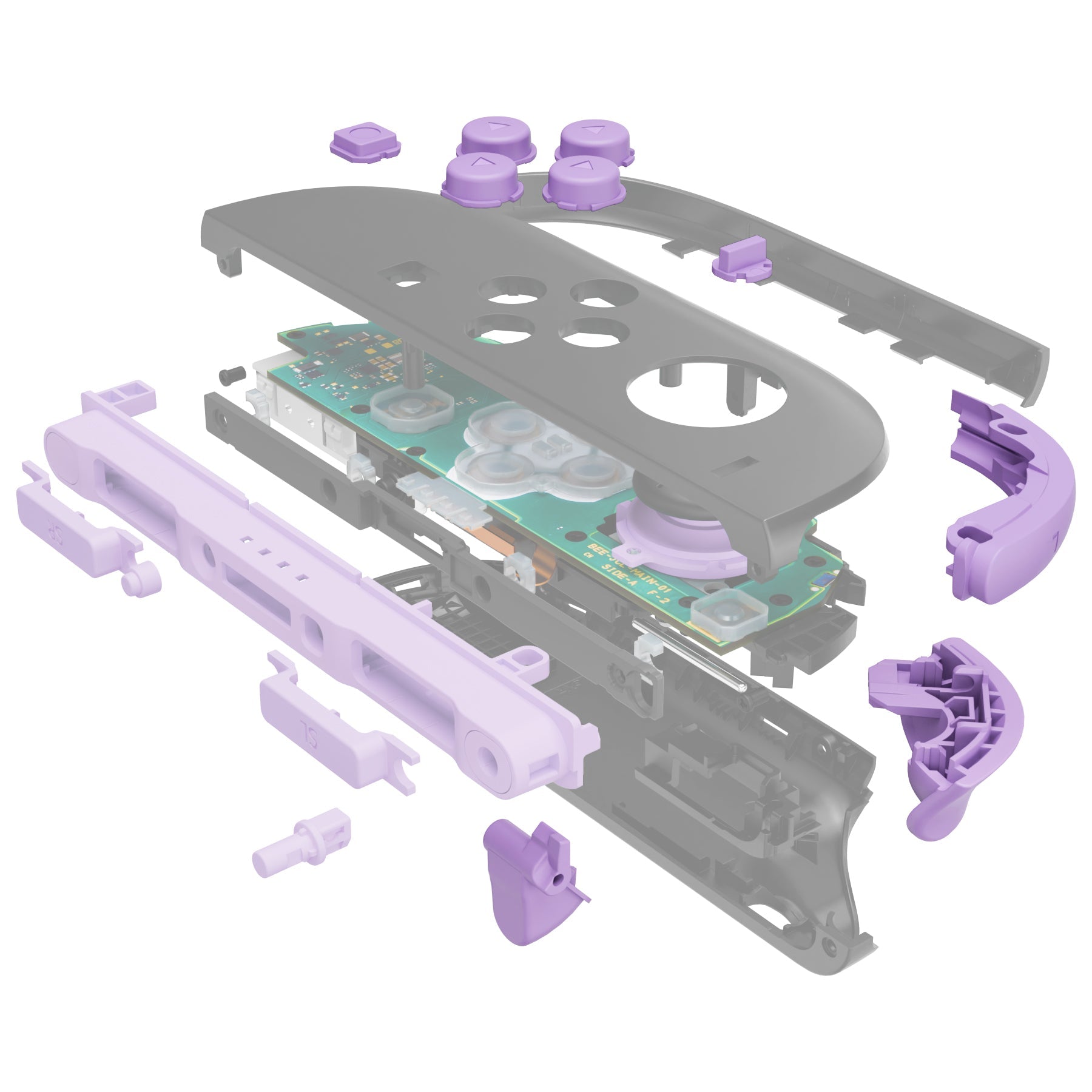 eXtremeRate DIY Replacement Full Set Buttons for Nintendo Switch 2 - Purple & Green