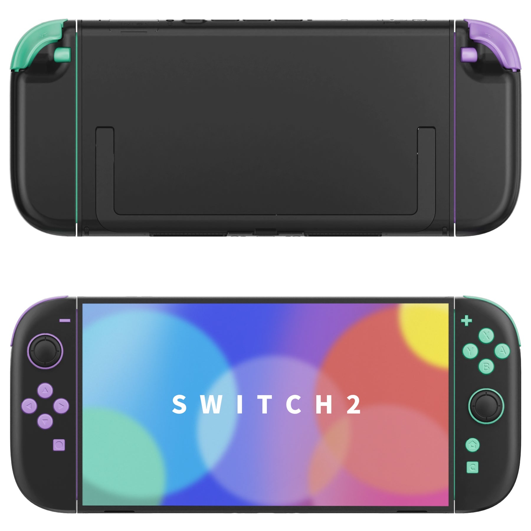 eXtremeRate DIY Replacement Full Set Buttons for Nintendo Switch 2 - Purple & Green