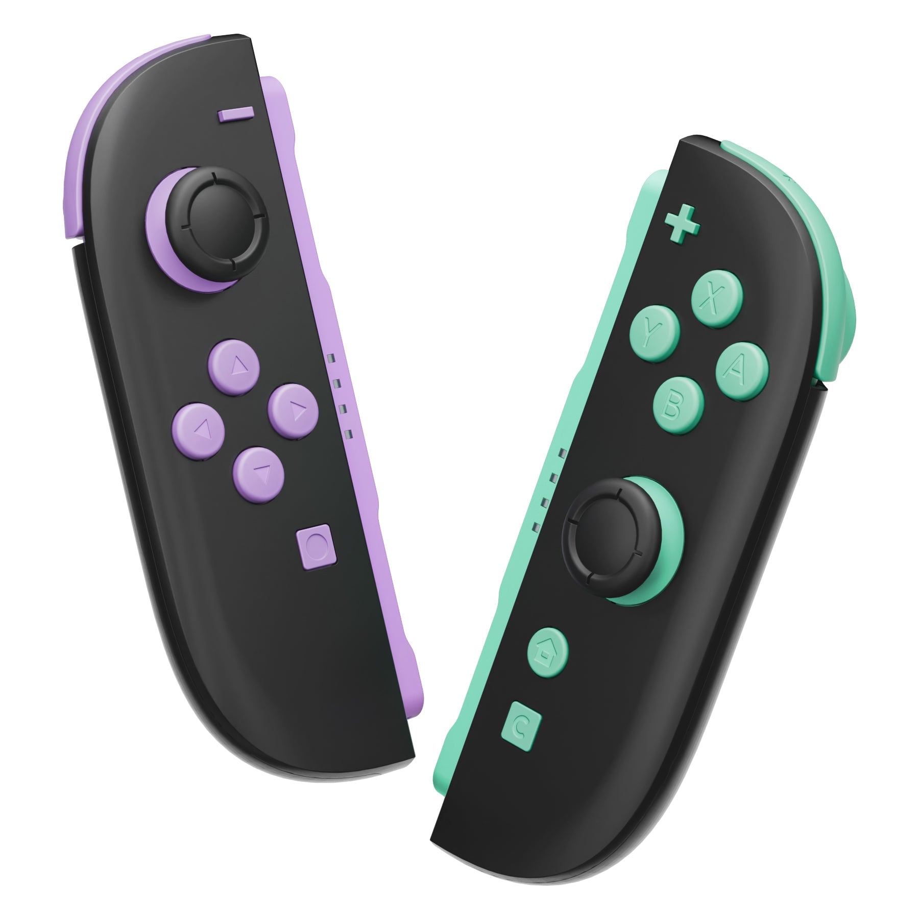 eXtremeRate DIY Replacement Full Set Buttons for Nintendo Switch 2 - Purple & Green