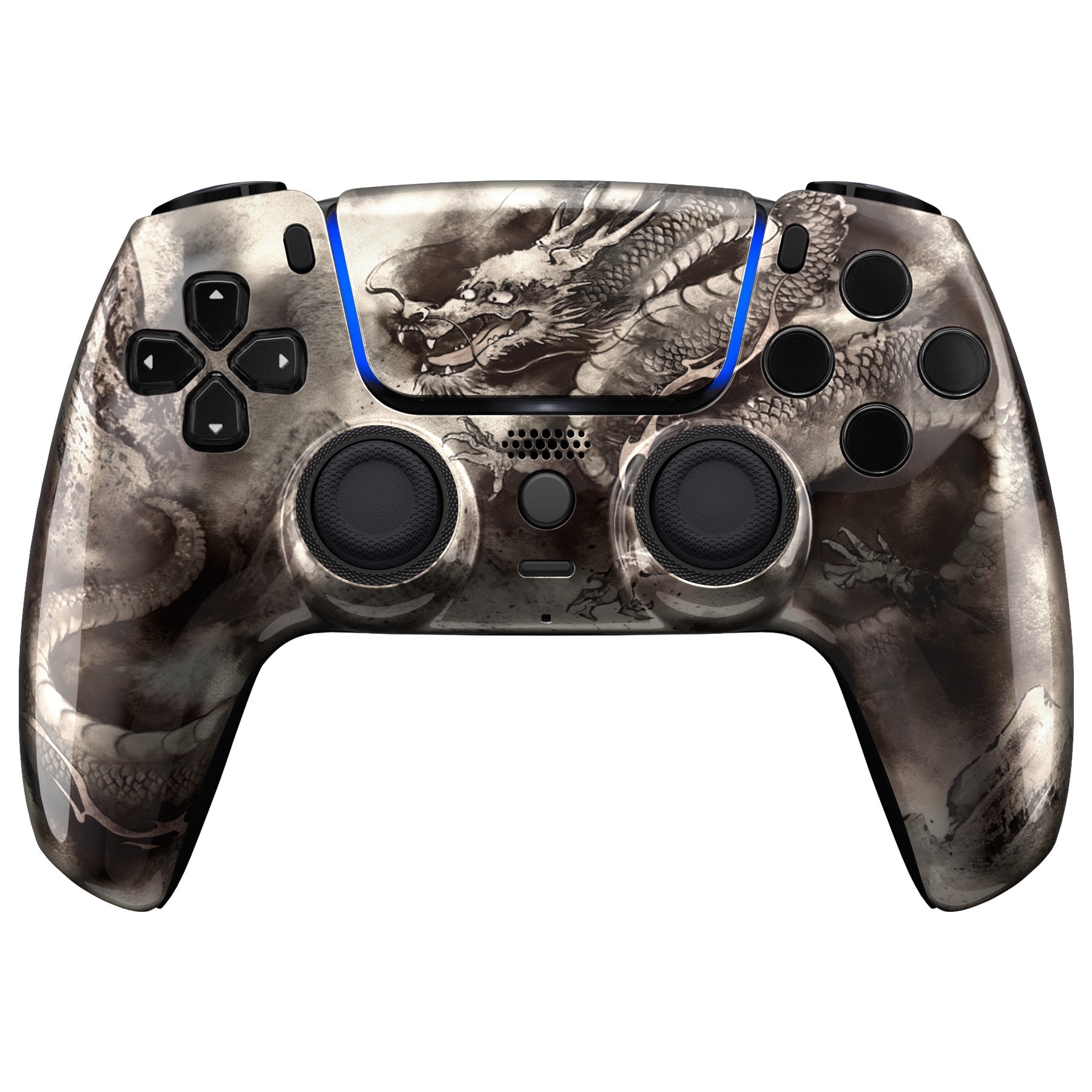 eXtremeRate LUNA Redesigned Replacement Front Shell with Touchpad Compatible with PS5 Controller BDM-010/020/030/040/050/060 - Dragon Scroll