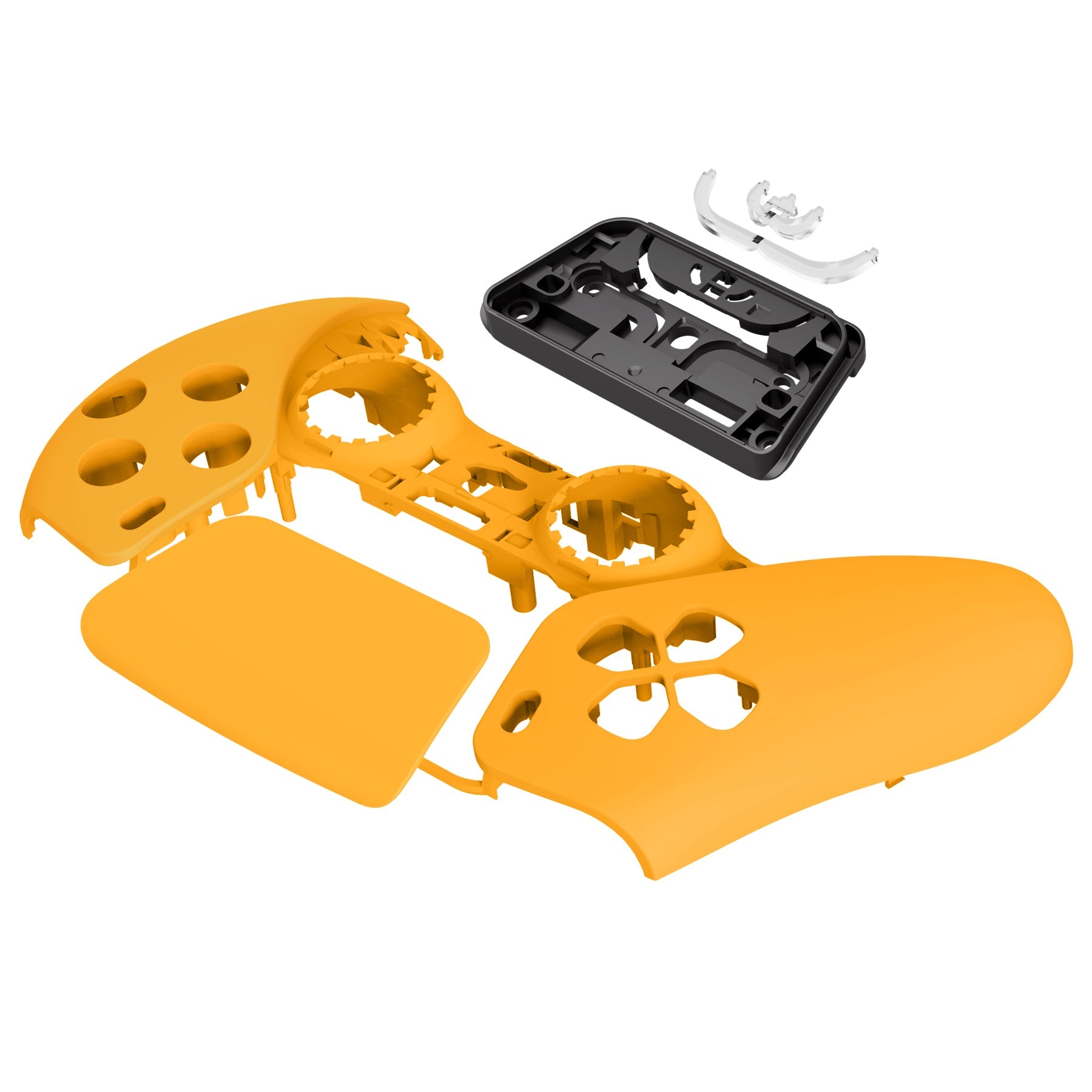 eXtremeRate Replacement Front Housing Shell with Touchpad Compatible with PS5 Controller BDM-010/020/030/040/050/060 - Caution Yellow