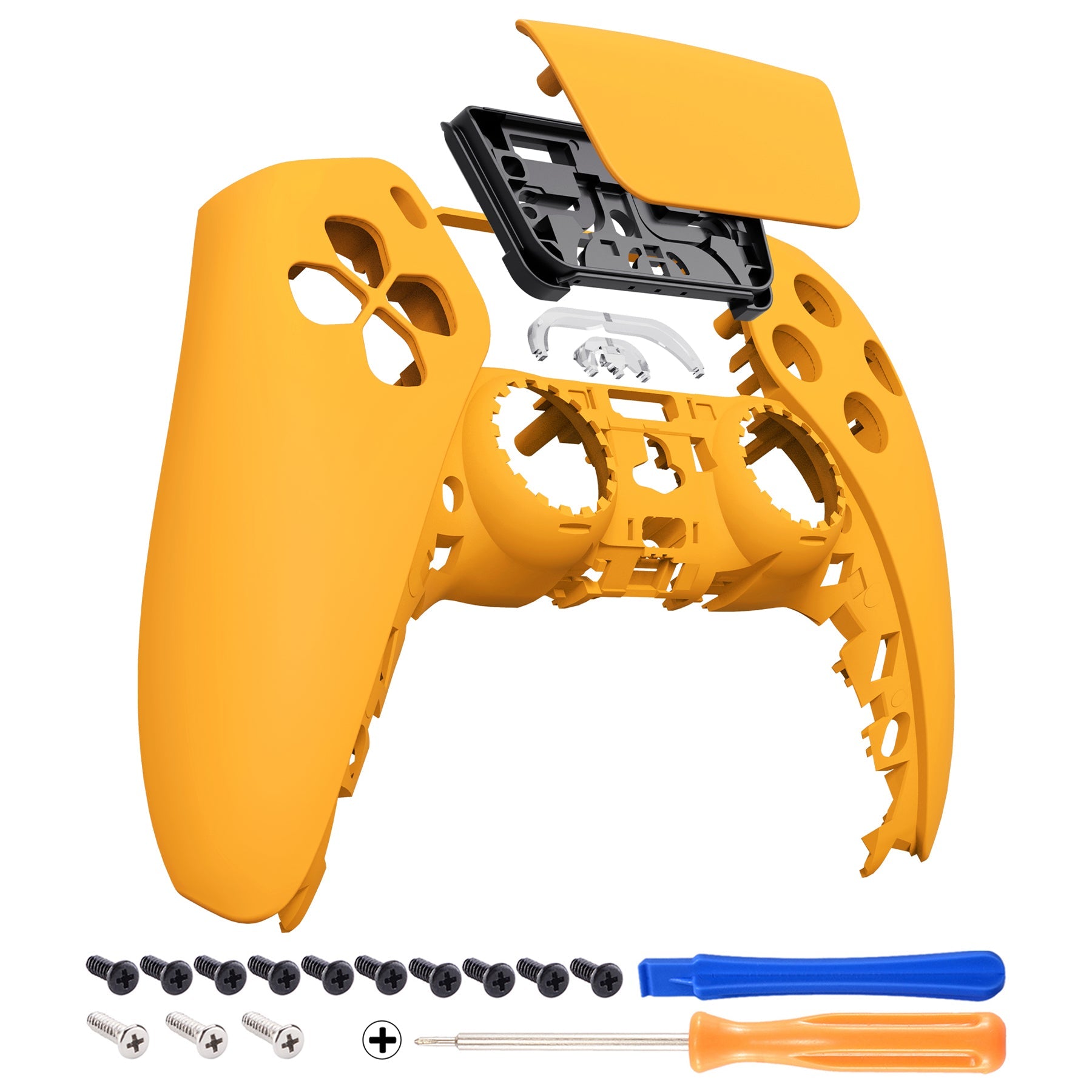 eXtremeRate Replacement Front Housing Shell with Touchpad Compatible with PS5 Controller BDM-010/020/030/040/050/060 - Caution Yellow