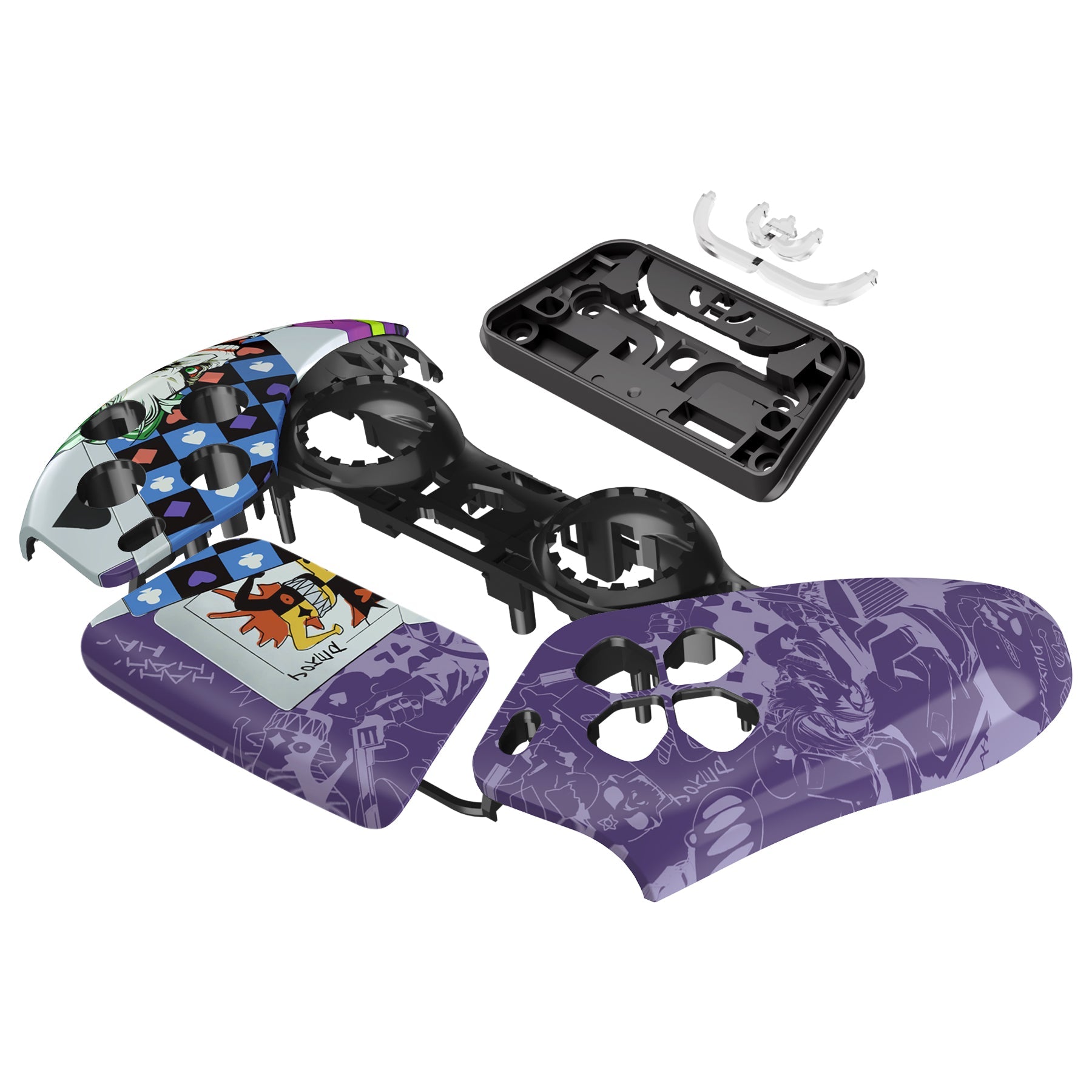 eXtremeRate Replacement Front Housing Shell with Touchpad Compatible with PS5 Controller BDM-010/020/030/040/050/060 - Clown Cards